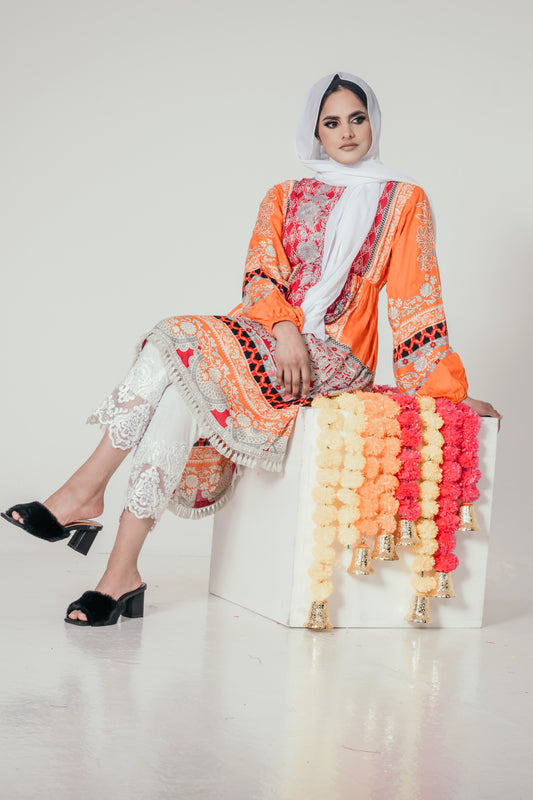 Pinkish Orange | Long length